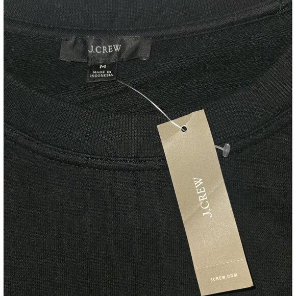 J. Crew Original Puff Sleeve Sweatshirt Dress Black Med Long Sleeve Shift BA957 - Picture 4 of 11